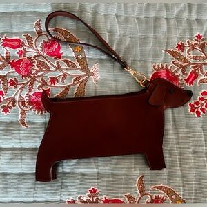 Brown Dog-Shaped Wristlet